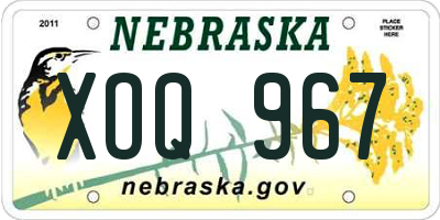 NE license plate XOQ967