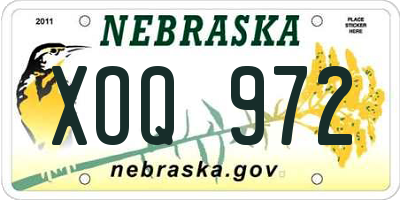 NE license plate XOQ972