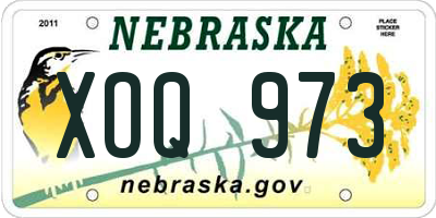 NE license plate XOQ973