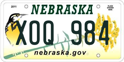 NE license plate XOQ984