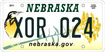 NE license plate XOR024