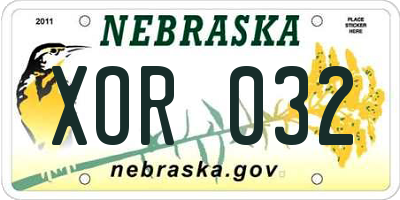 NE license plate XOR032
