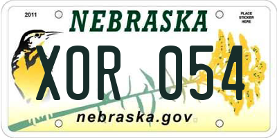 NE license plate XOR054