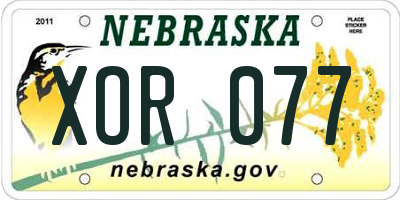 NE license plate XOR077