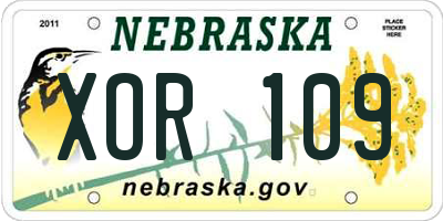 NE license plate XOR109