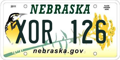 NE license plate XOR126