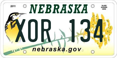 NE license plate XOR134