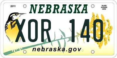 NE license plate XOR140