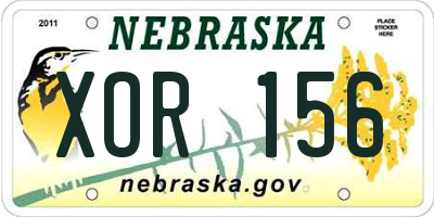 NE license plate XOR156