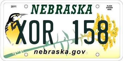 NE license plate XOR158