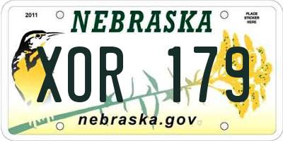 NE license plate XOR179