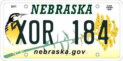 NE license plate XOR184