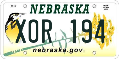NE license plate XOR194