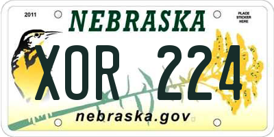 NE license plate XOR224