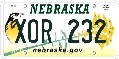 NE license plate XOR232