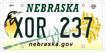 NE license plate XOR237