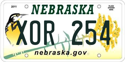 NE license plate XOR254