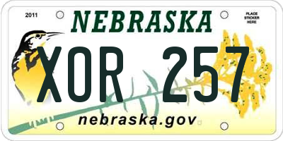 NE license plate XOR257