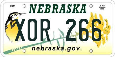 NE license plate XOR266