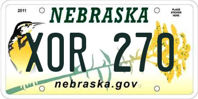 NE license plate XOR270