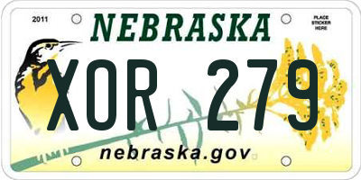 NE license plate XOR279