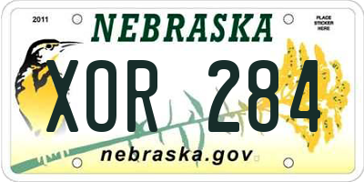 NE license plate XOR284