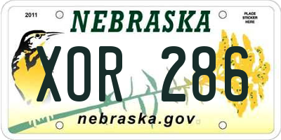NE license plate XOR286