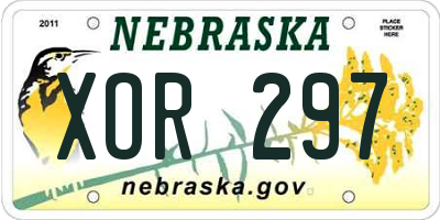 NE license plate XOR297