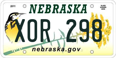 NE license plate XOR298