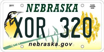 NE license plate XOR320
