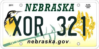 NE license plate XOR321