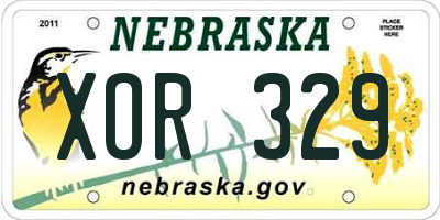 NE license plate XOR329