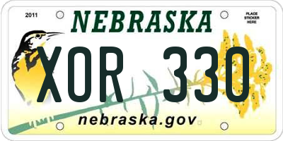 NE license plate XOR330