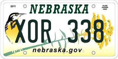 NE license plate XOR338