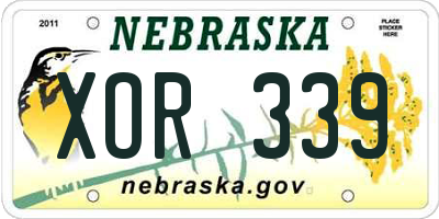 NE license plate XOR339