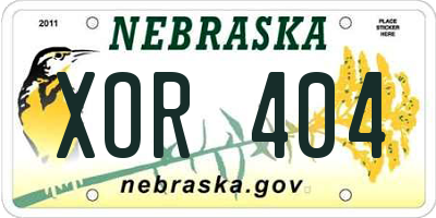 NE license plate XOR404