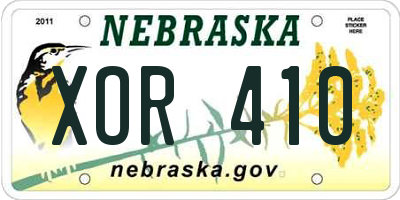 NE license plate XOR410