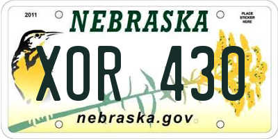 NE license plate XOR430