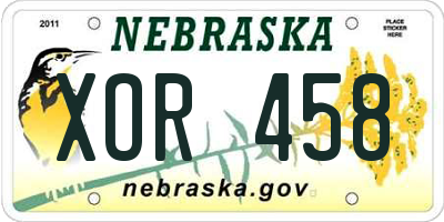 NE license plate XOR458
