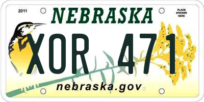 NE license plate XOR471