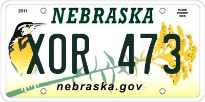 NE license plate XOR473