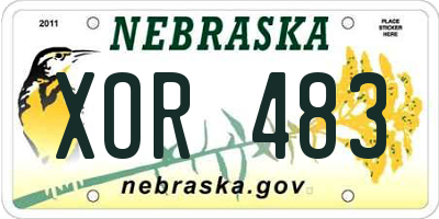 NE license plate XOR483