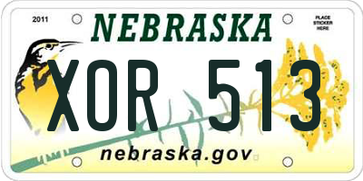 NE license plate XOR513