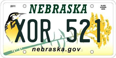 NE license plate XOR521