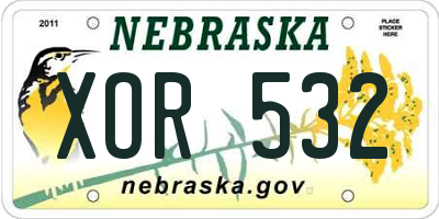 NE license plate XOR532