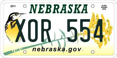 NE license plate XOR554