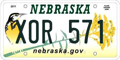 NE license plate XOR571