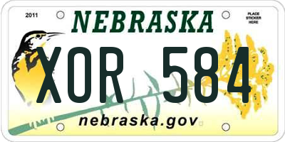 NE license plate XOR584