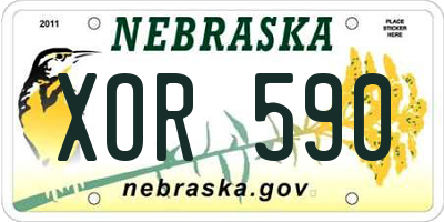 NE license plate XOR590