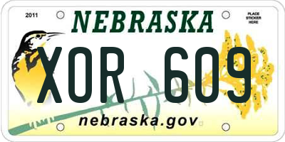 NE license plate XOR609